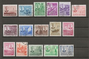 NORTH BORNEO 1950/52 SG 356/370 USED Cat £150