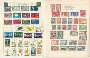 Barbados Stamp Collection on 3 Pages, British Colony, JFZ