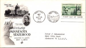 FDC 1958 SC #1106 Artcraft Cachet - Saint Paul, Minn - Single - F76372