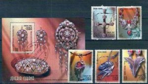 CUBA  Sc# 4544-4549  CUBAN JEWELRY jewellery  CPL SET of 6 + SS  2005  used cto