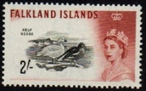 FALKLAND ISLANDS SG204 1960 2/- BLACK AND BROWN RED  MNH