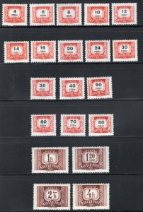 HUNGARY 1958 POSTAGE DUE SET SCOTT J246-J265 PERFECT MNH