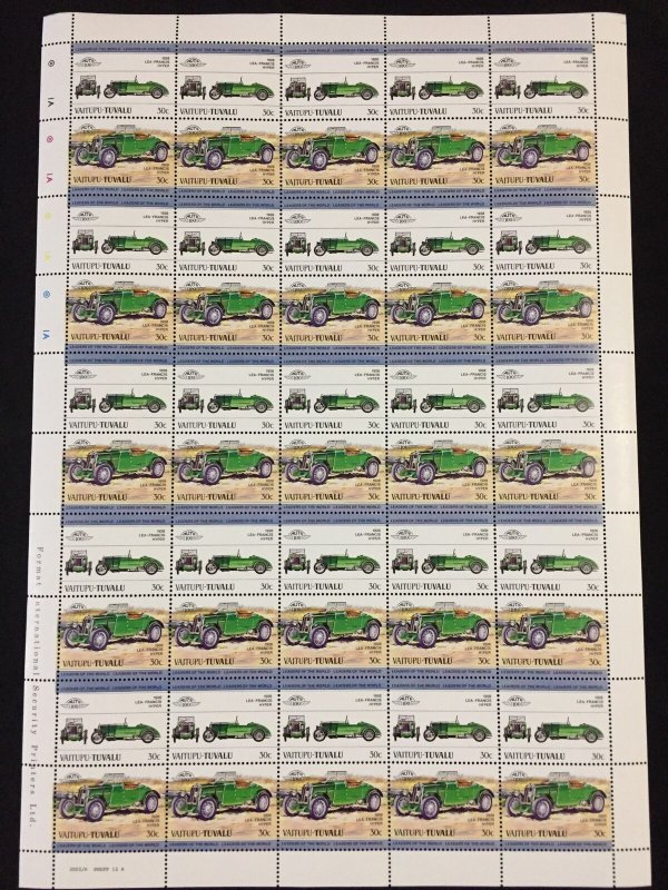 TUVALU Cars Automobiles Sheets x 8 MNH(400 Stamps)(BLK32) 