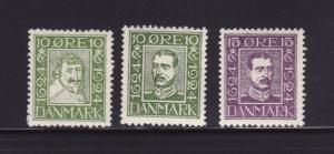 Denmark 166-168 MNH Kings