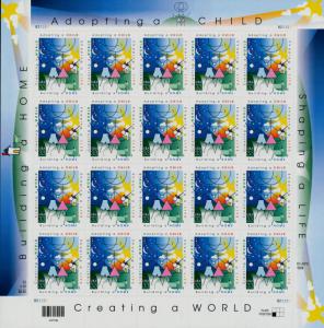 2000 33c Adopting a Child, Building a Home, Sheet of 20 Scott 3398 Mint F/VF NH