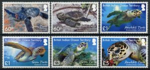 BIOT Turtles Stamps 2016 MNH Sea Turtle Conservation Research Hawksbill 6v Set