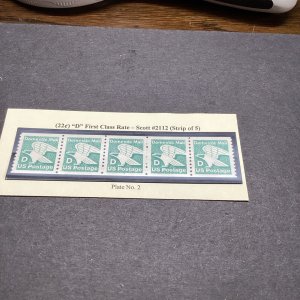Scott#2112-PNC5 #2(22c Eagle)First Class “D” Rate-MNH-US