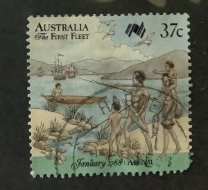 Australia 1987 Scott 1028b used - 37c,  First Fleet arrives at Cape of Good Hope