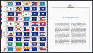 United States 1633-1682a sheet/50 in presentation pack,MNH. State flags.