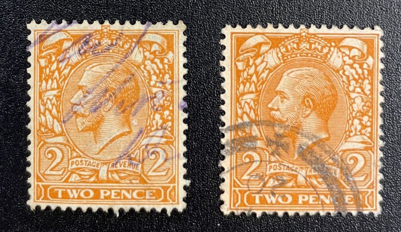 Great Britain #162 + #190 King George V (1912 vs 1924 variation)