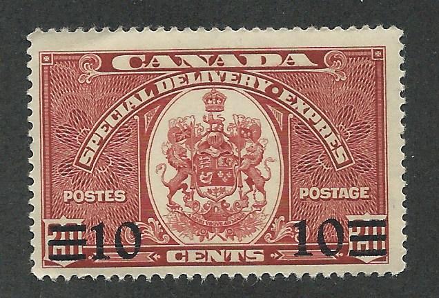 E9 MNH,  10c. Special Delivery, Surcharged, Canada