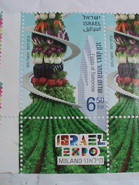 ​ISRAEL-REGISTERED COVER-2015 SC# 2016-WITH MANY STAMPS-WITH TAPS- FLOWERS- VF