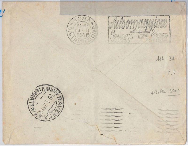 ITALY -  POSTAL HISTORY -  COVER with nice MECHANICAL postmark - MEDICINE