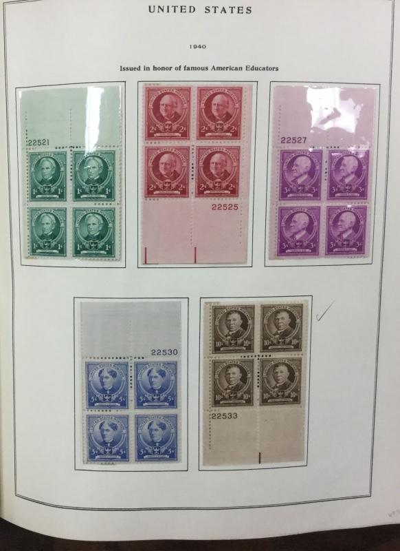 {BJ Stamps} UNITED STATES 20th Century Plate Block collection, 1933-62. CV $930