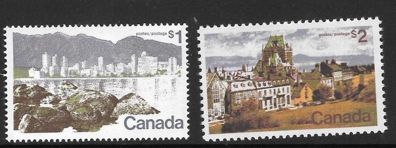 CANADA SG707/8 1972 $1 & $2 DEFINITIVE MNH