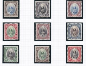 MALAYA  KEDAH  1937   S G 60 - 68  SET OF 9  MH CAT £275