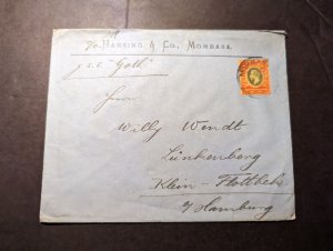 British KUT Cover Mombasa Kenya to Klein Flottbek Hamburg Germany