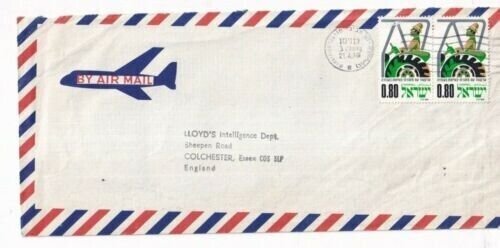Israel 1976 Tel Aviv to Colchester UK Airmail Cover Tel Aviv cancel typed VGC