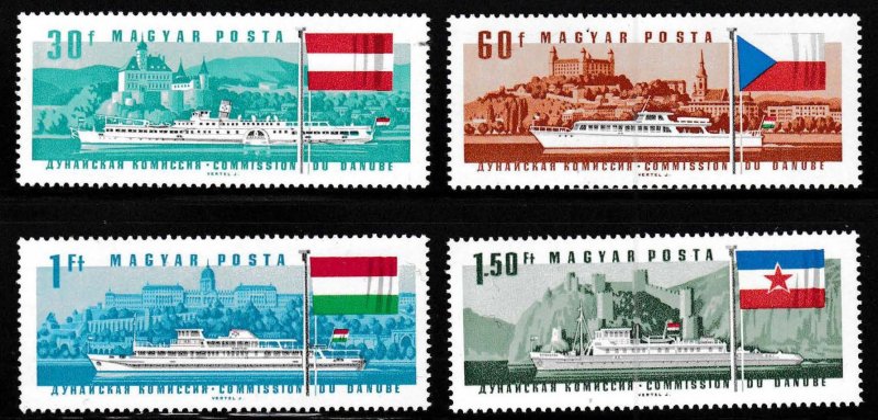 Hungary 1967 25th Danube Commission Mi. 2323-29 Europa Ships Flags VF/NH/(**)