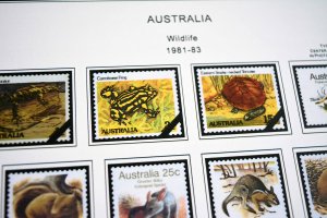 COLOR PRINTED AUSTRALIA 1976-1990 STAMP ALBUM PAGES (63 illustrated pages)