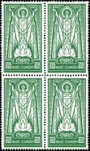 Ireland Scott  #121 SG #123b Block of 4  Mint Never Hinged