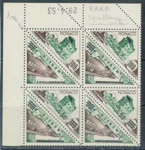 P5234 - MONACO YVERT 471/2 c , 2 PAIRS IN CORNER BLOCK.