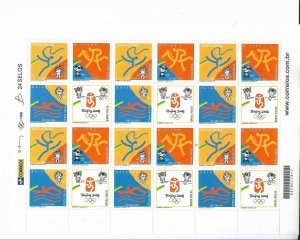 BRAZIL BRASIL 2002 BEIJING OLYMPIC GAMES FULL SHEET SPORTS EMBLEM 6 SETS MNH