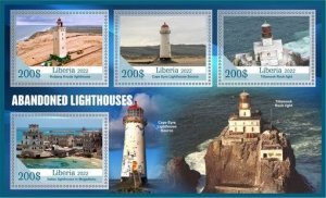 Stamps. Architecture, Lighthouses 2022 year 1+1 sheets perf Liberia