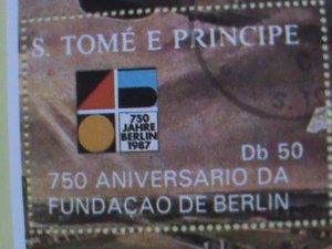 ST. THOMAS STAMP: 1992 750TH ANNIV: BERLIN FOUNDATION CTO-MNH S/S SHEET, -RARE.