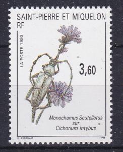 St.Pierre-Miquelon 588 MNH 1993 Insect & Flower