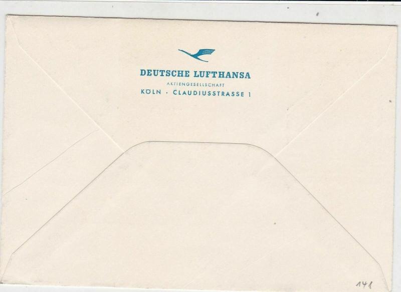 Germany 1959 Lufthansa Slogans Interpex Germany-USA Flight Stamps Cover Rf 25912