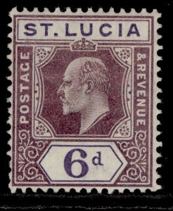 ST. LUCIA EDVII SG72ab, 6d dull purple & bright purple, M MINT.