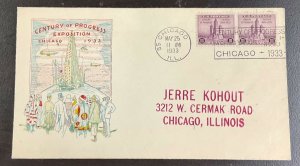 729  Harry Ioor Cachet 1933 Century of Progress  FDC  P-11