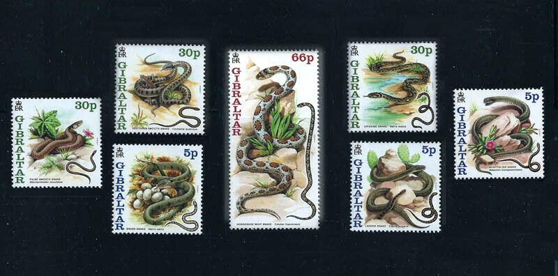 Gibraltar Wholesale 10 Sets Snakes 7 Stamp Set #864-70 at 2/3 Face!