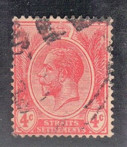 MALAYA, STRAITS SETTLEMENT SCOTT #183 USED 4c 1921-32