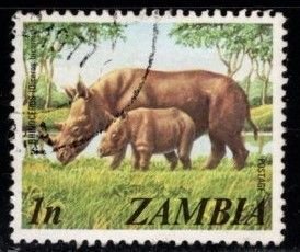 Zambia - #135 Rhinoceros - Used