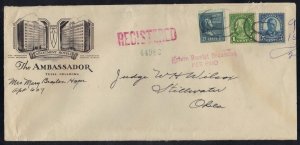 U.S. 1939 WICHITA, KANSAS ADV. THE AMBASSADOR TULSA, OAKLAHOMA REG. W/ RETURN