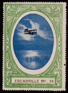 Vintage World War I French Escadrille MF. 36 Poster Stamp MNH Aged Cracked Gum