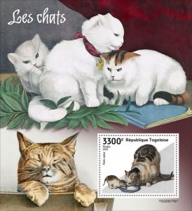 TOGO - 2022 - Cats - Perf Souv Sheet  - Mint Never Hinged