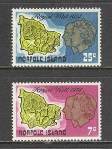 NORFOLK ISLAND Sc# 172 - 173 MH FVF Set of 2 Map