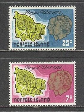 NORFOLK ISLAND Sc# 172 - 173 MH FVF Set of 2 Map