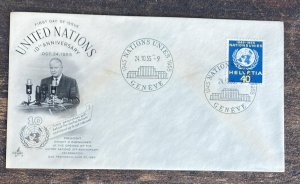 D)1955, UNITED NATIONS, FIRST DAY COVER, ISSUE PRESIDENT DWIGHT D. EISENHOWER