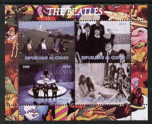 CONGO B. - 2013 - The Beatles #2 - Perf 4v Sheet - Mint Never Hinged