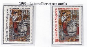 SPM ,  St. Pierre et Miquelon 1995 - Cooper and his Tools - MNH   # 613-614