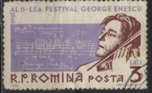 Romania 1435 (used, wrinkled) 3L Georges Enescu Festival (1961)