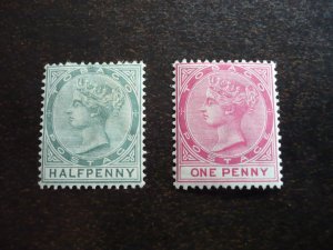 Stamps - Tobago - Scott# 15,17 - Mint Hinged Part Set of 2 Stamps
