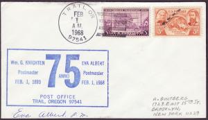 964 Trail, OR Post Office Anniversary cacheted event cover