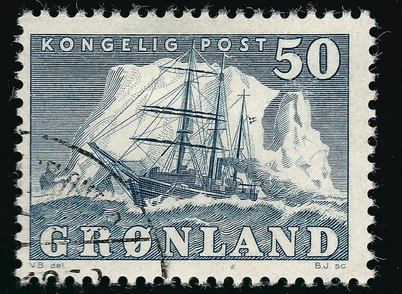 Greenland 1950 Sc #35 Used F-VF Cat $12.00...Quality Bargain!