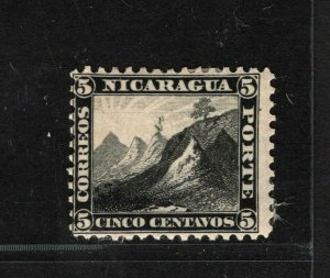 Nicaragua 1862 5c mint HMM note MAJOR OFFSET on gum Scott.2var cat$150+ GREEN148