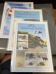 Israel 1993-2015 25 Different Souvenir Leaves Joint Issues w/ Other Countries!!